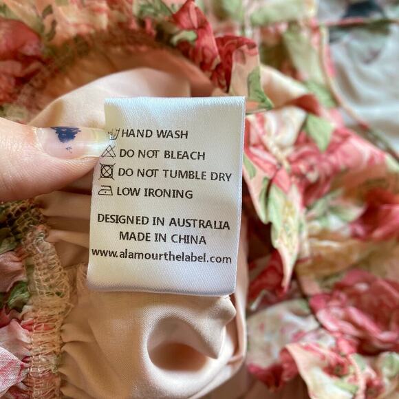 ALAMOUR Shailee Flare Skirt Set Rose Floral Pink Size Medium Romantic Girly - Picture 9 of 14